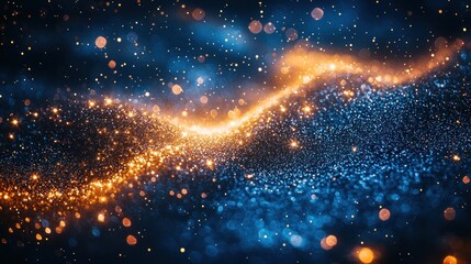 Abstract cosmic wave of sparkling particles