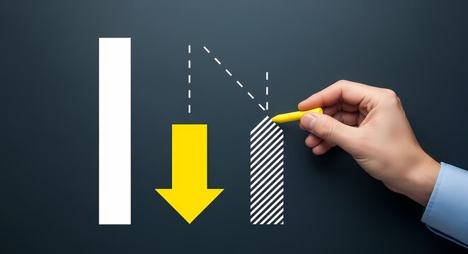 Business Decline Chart Hand Drawing Illustration
