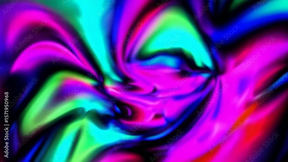 Wall mural psychedelic swirling plasma background animation in multiple colors