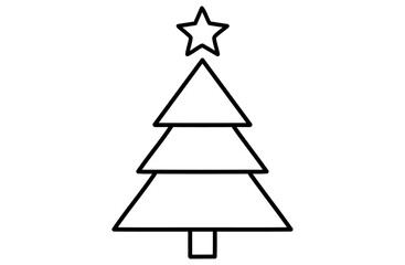 Fototapeta premium 飾りのないクリスマスツリーアイコン