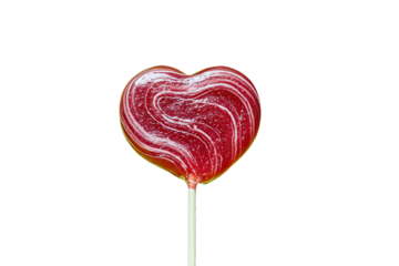 3D Render a heart shaped lollipop on a stick