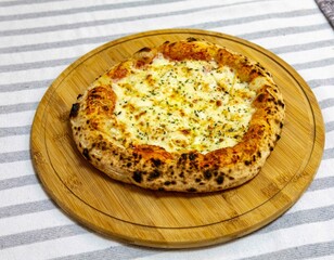 The best pizza in the world, chicken pizza with creamy catupiry cheese. Traditional Brazilian pizza