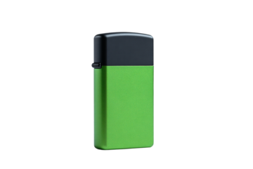 3D Render a green lighter with a black top