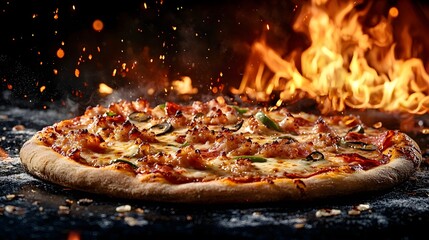 A mouthwatering cheese lovers pizza with thick melted layers of cheese and a crispy thin crust fresh out of the oven