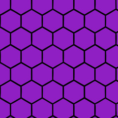 Seamless Purple & Black Hexagon Vector Pattern