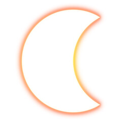 Glowing orange crescent shape on transparent background
