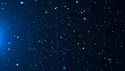 Dark blue space filled with light blue particles