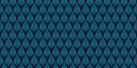 Thai Ocean Grid, Soft Blue Ethnic