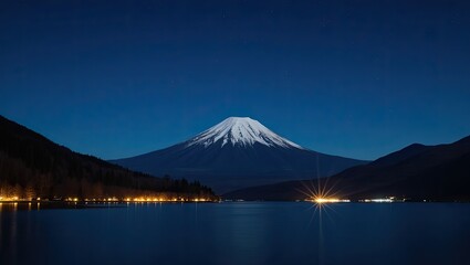 mt fuji at sunset