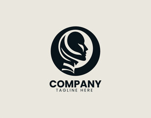 Futuristic Cyberpunk Humanoid Head Artificial Intelligence Modern Tech Vector Logo Design