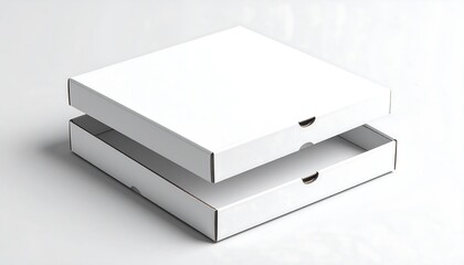 Open White Cardboard Box Packaging on White Background