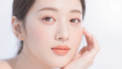 Obraz premium 光の中で見つめる透明感のある表情
