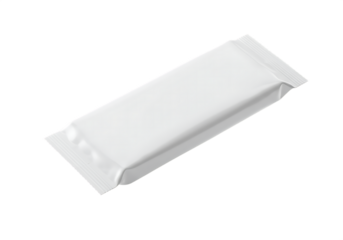 Blank white snack bar packaging mockup Isolated on transparent background for branding