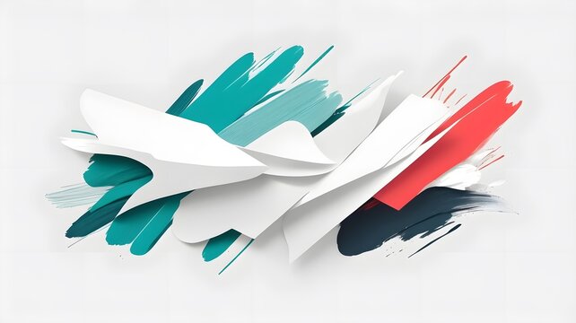  Clean white background with one bold color brushstroke diagonally — minimalist, strong visual identity for creative or branding use