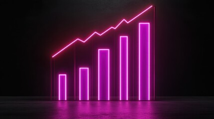 Neon pink graph on dark surface