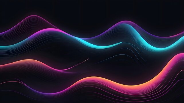  Dark background with neon wave line flowing horizontally — sharp, eye-catching, ideal for digital or marketing themes 2