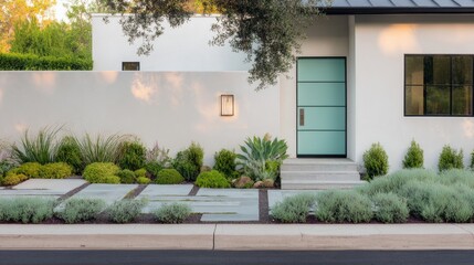 A contemporary residential building showcasing architectural details under soft daylight, surroundings gently blurred.
