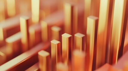 Obraz premium Abstract geometric shapes in warm, orange tones