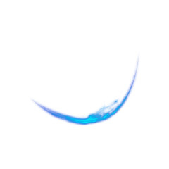 Blue curved flame effect on transparent background
