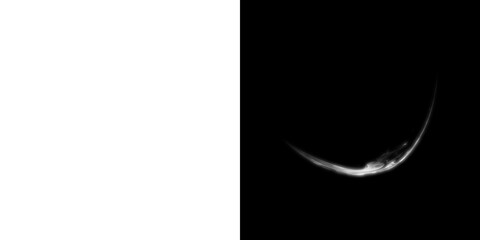 Curved flame effect on transparent and black background
