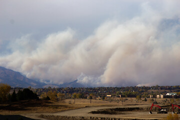 Fototapeta premium Wildfire Near Town