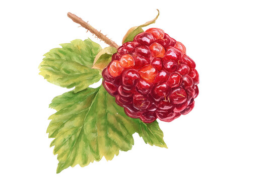 Whole loganberry emblem on transparent background