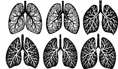 human lungs damaged, human lungs, lung-silhouette, Day of World Lung Cancer, lungs tree flower