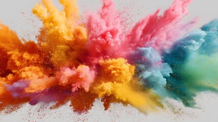 Colorful powder explosion with bright rainbow hues, no watermark or logo