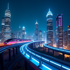 Fototapeta premium hong kong skyline at night