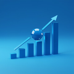 Upward Trend Growth Chart with Ascending Bars and Rising Arrow