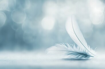 Abstract blurred light blue background with bokeh and copy space for text, soft focus effect, white and gray color scheme, minimalistic style, elegant, professional, high resolution, sharp details