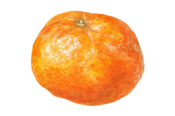 Watercolor tangerine duo with leaves, isolated asset for branding and packaging designs