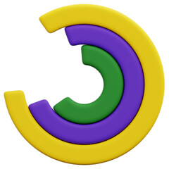 3D Triple Layer Circular Chart Icon
