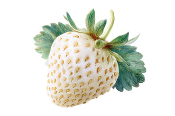 Clustered white strawberries watercolor isolated, premium artwork for artisanal jam branding