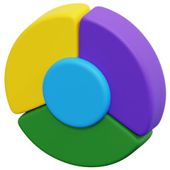 3D Three Section Core Chart Icon