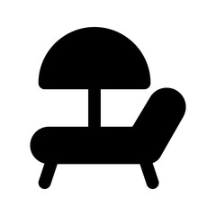 beach chair glyph icon