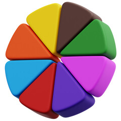 3D Eight Color Wheel Chart Icon
