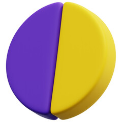3D Purple Yellow Circle Icon