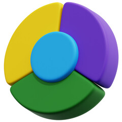 3D Three Section Core Chart Icon