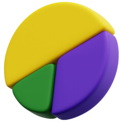 3D Three Slice Pie Chart Icon