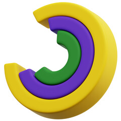 3D Triple Layer Circular Chart Icon