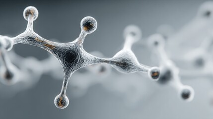 Abstract concept of molecule with droplet representing molecular structure and scientific research in technology