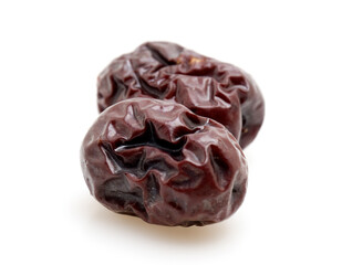 Dried Red Jujube on White Background - Chinese Dates Food Photography
