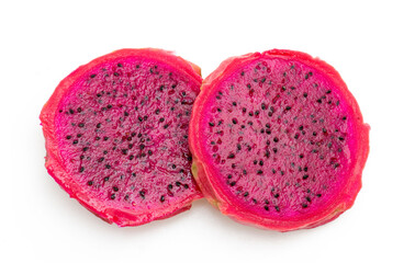 Fresh Dragon Fruit on White Background