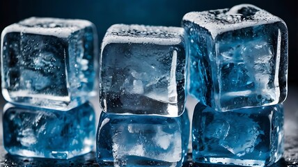 Crystal Clear Ice Cubes in Cool Blue Tone