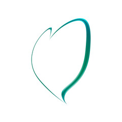 Glowing teal heart outline on transparent background
