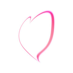 Glowing pink heart outline on transparent background
