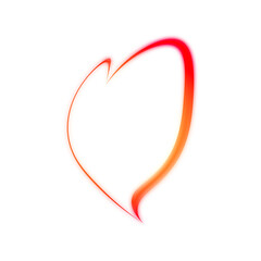 Glowing red heart outline on transparent background
