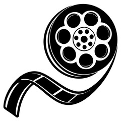Classic Film Reel Black and White Monochrome Vintage Movie Production