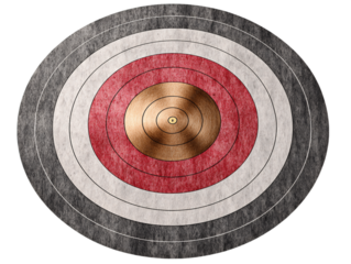 Abstract Concentric Circles Target Design on Transparent Background, PNG